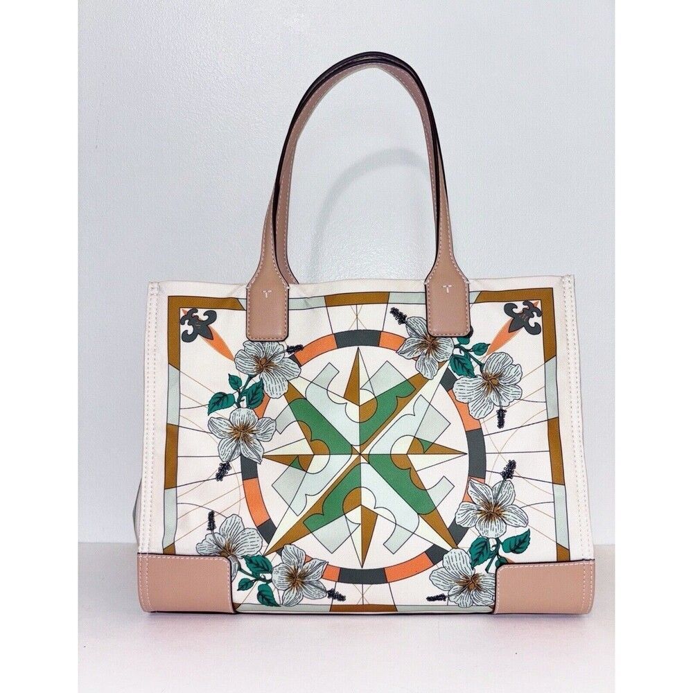 Tory Burch Ella Printed Small Tote Floral Compass-Discontinued